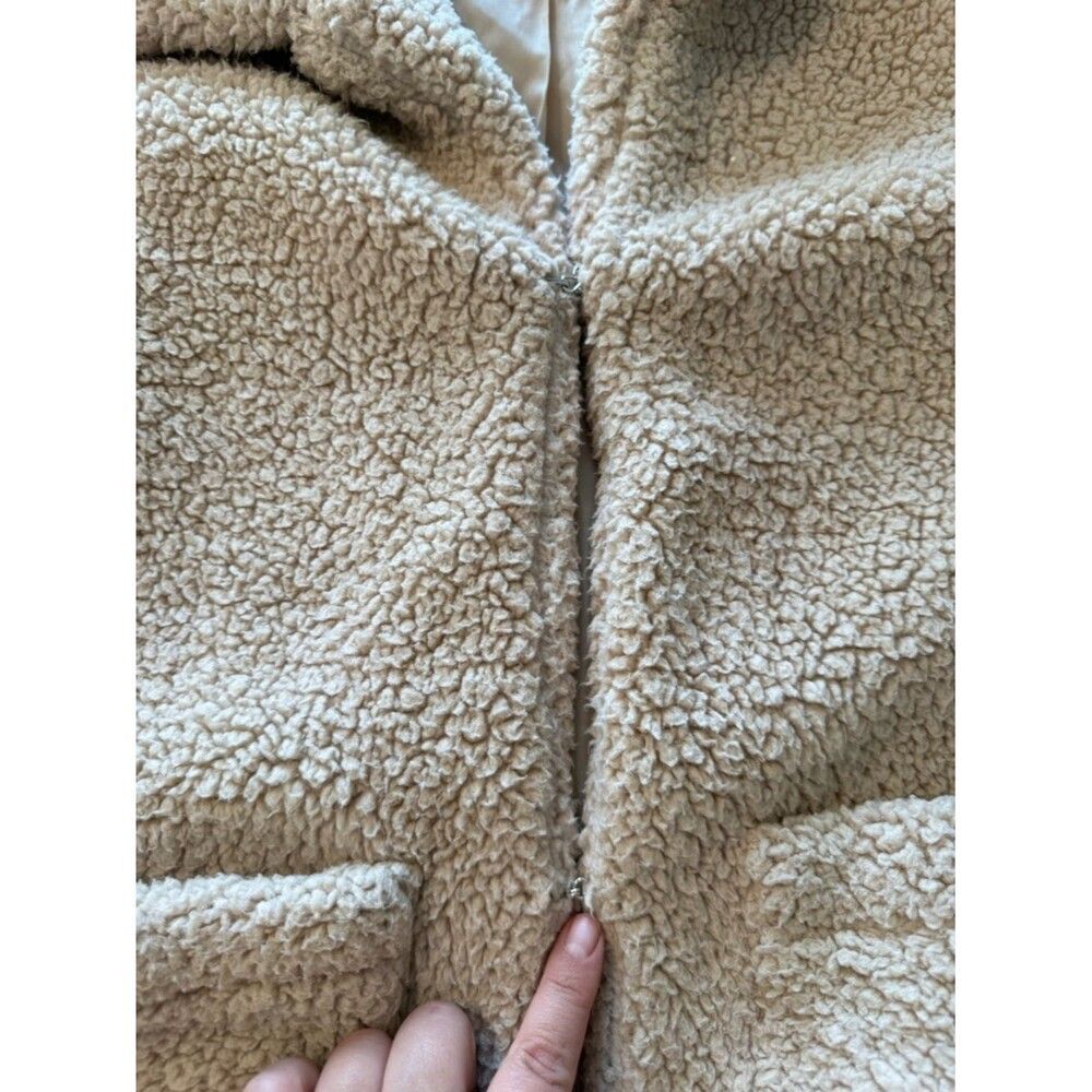 Jason Maxwell Sherpa Lightweight jacket | Size Medium | Tan Cream Clasp closure - Picture 7 of 9
